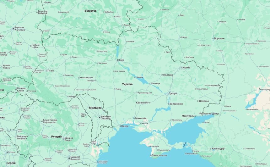 карта україни з містами і селами